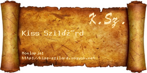 Kiss Szilárd névjegykártya
