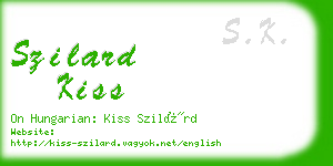 szilard kiss business card